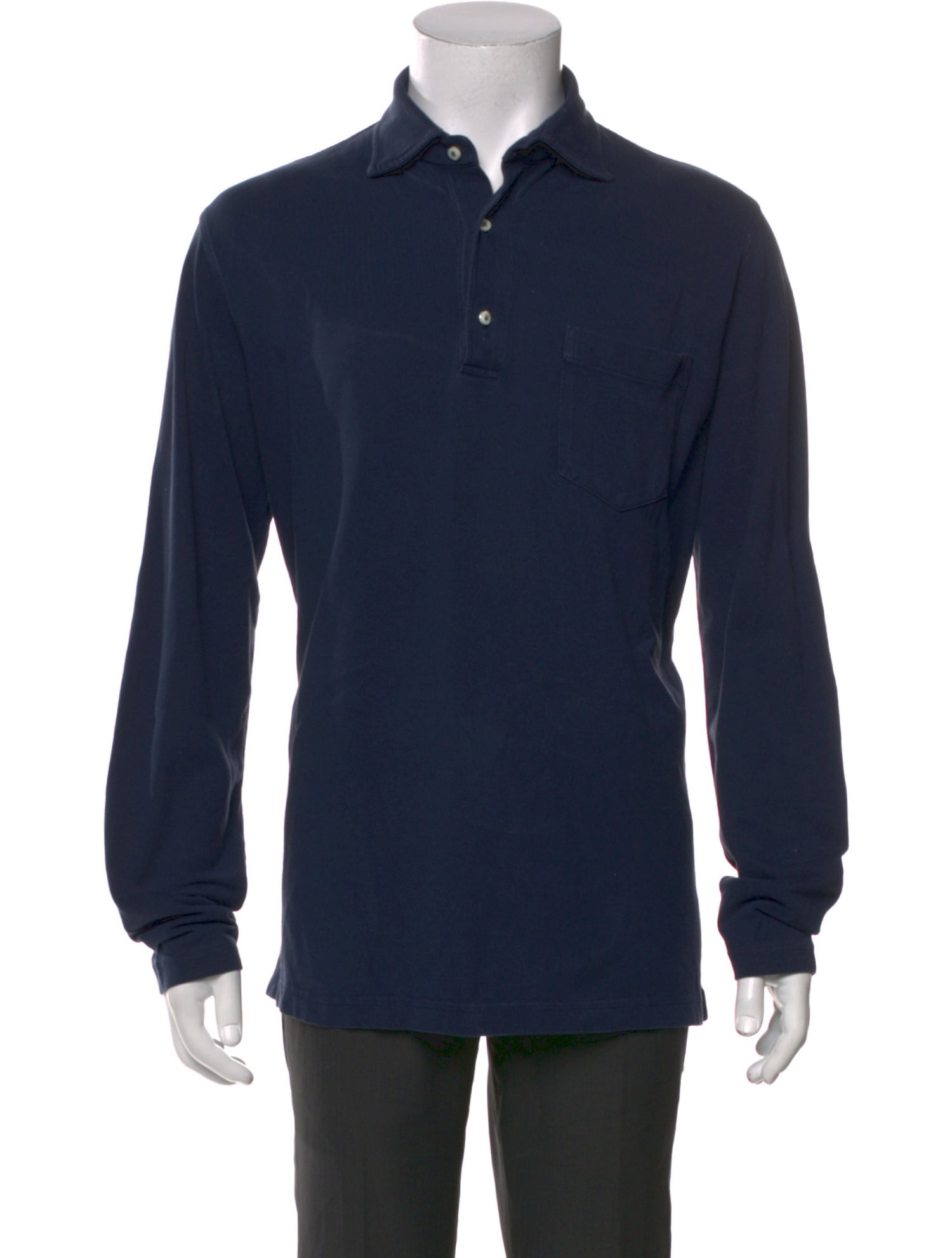 Sid Mashburn Collar Long Sleeve Polo Shirt