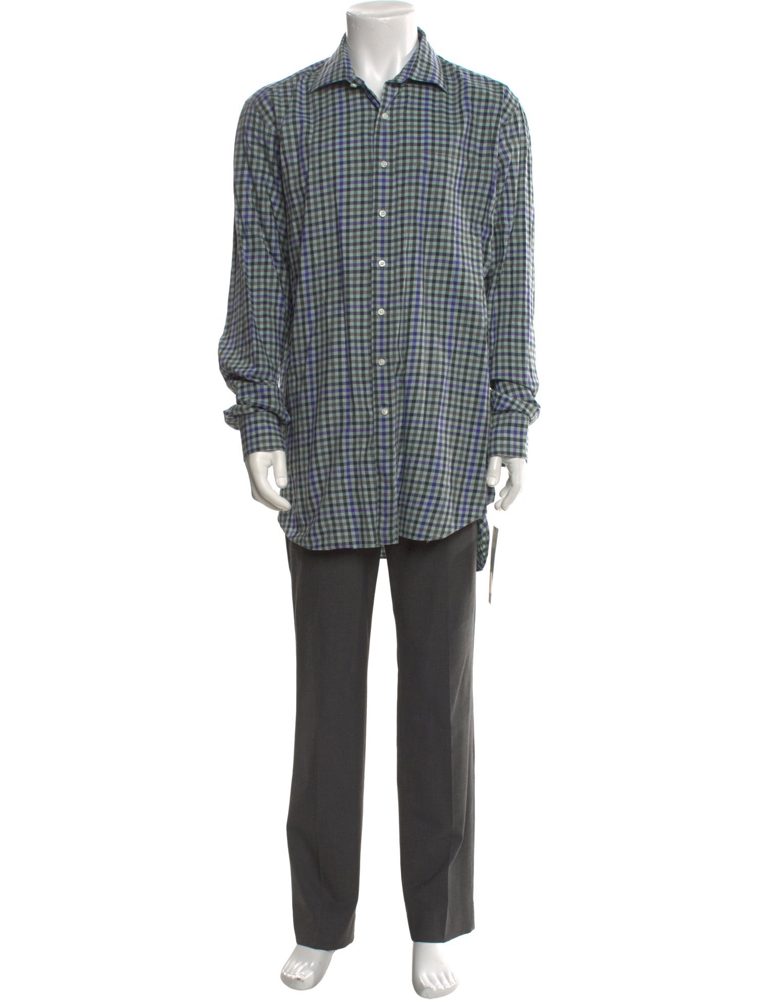 Sid Mashburn Plaid Print Long Sleeve Dress Shirt