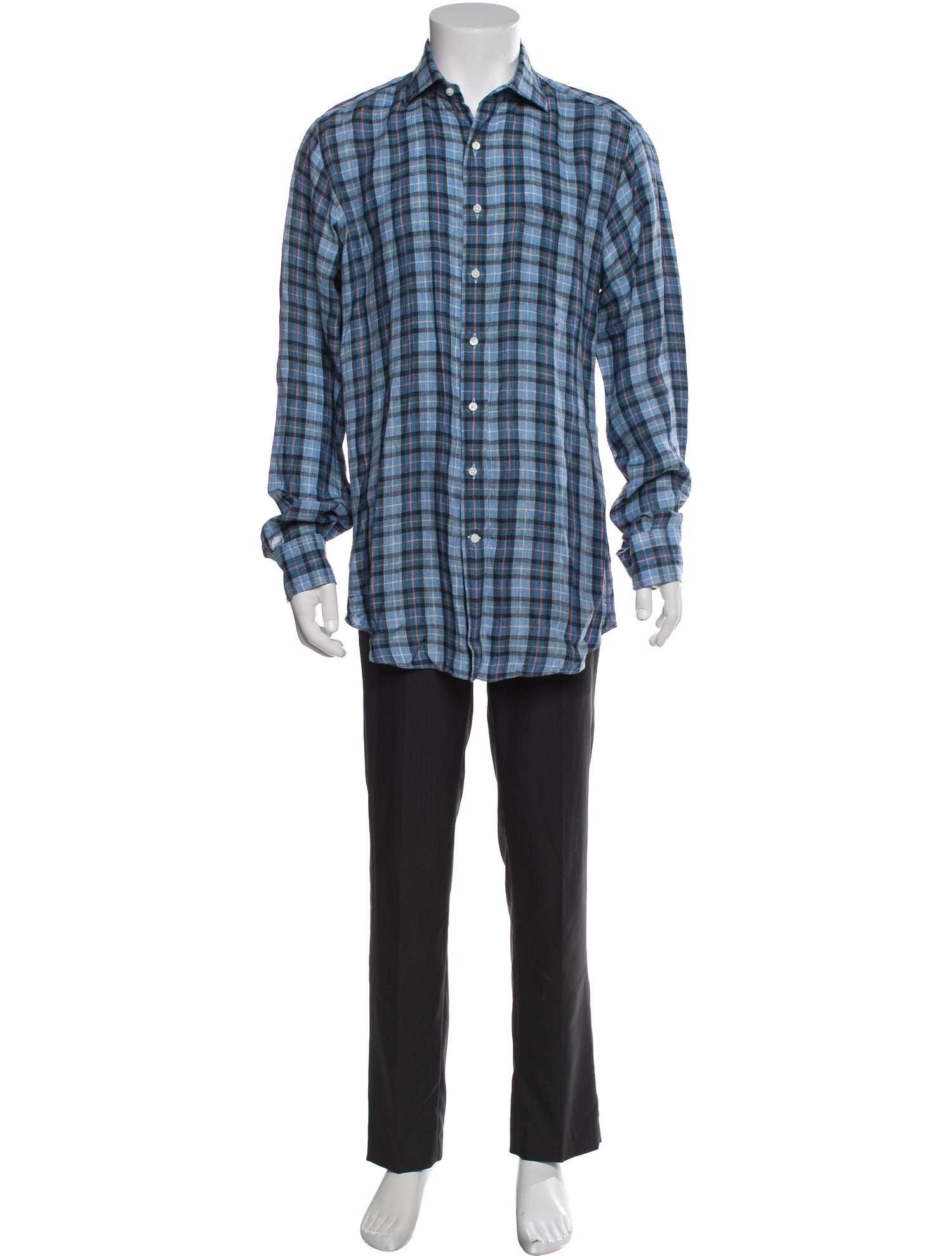 Sid Mashburn Plaid Print Long Sleeve Dress Shirt