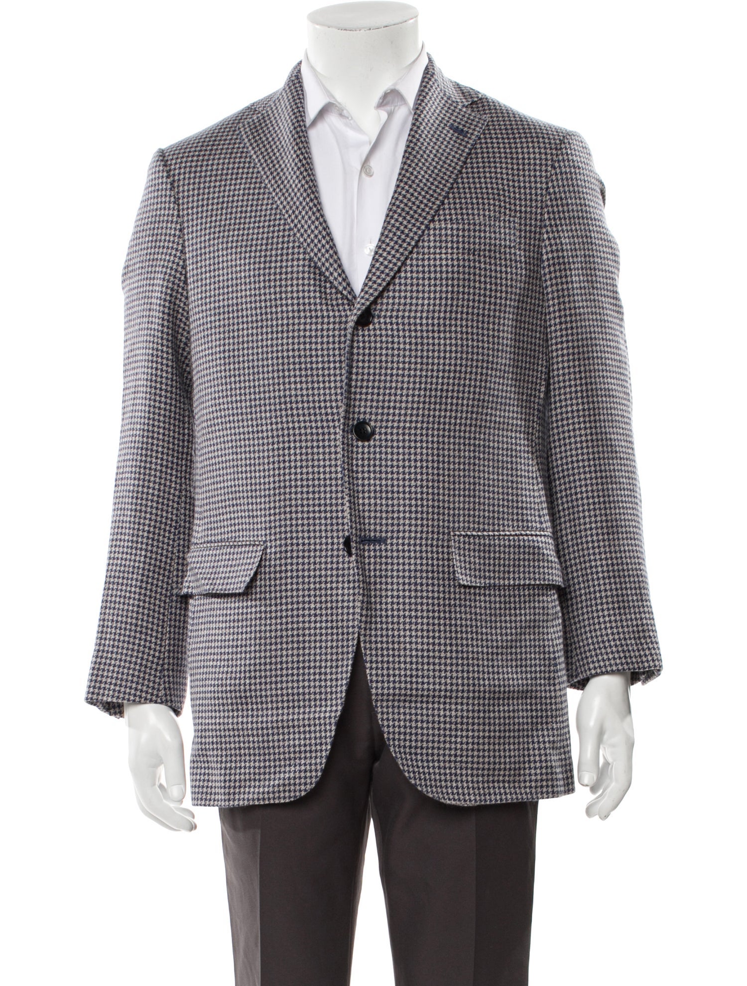 Sid Mashburn Wool Houndstooth Print Blazer