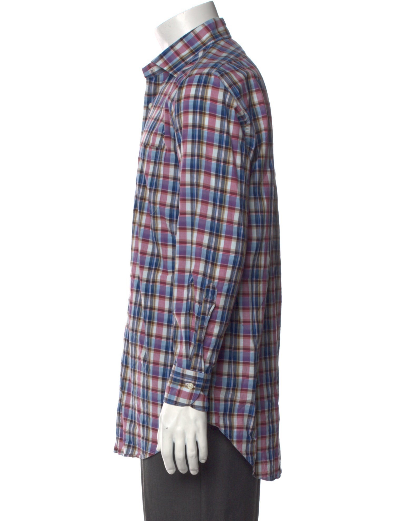 Sid Mashburn Plaid Print Long Sleeve Dress Shirt