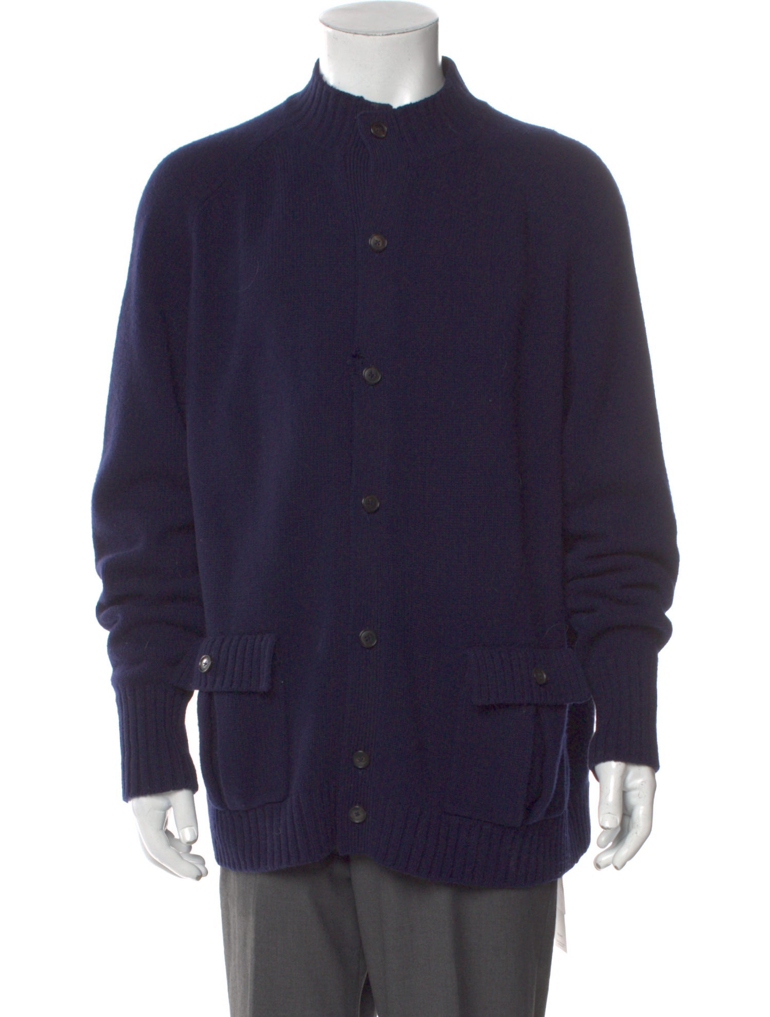 Sid Mashburn Wool Mock Neck Cardigan