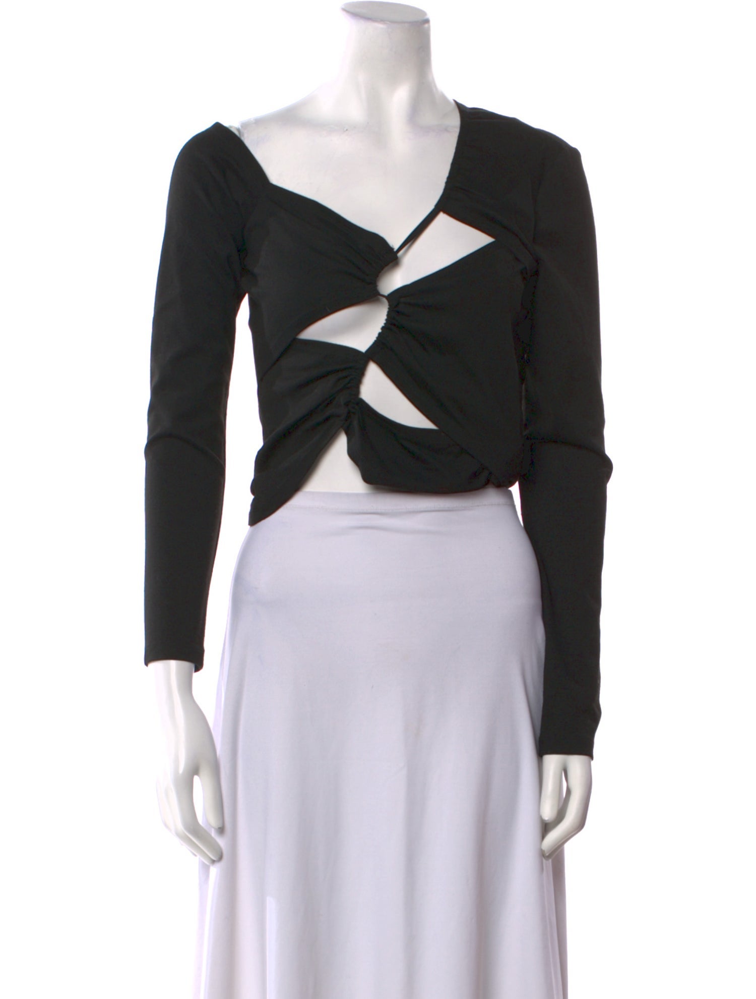 Sid Neigum Asymmetrical Long Sleeve Crop Top