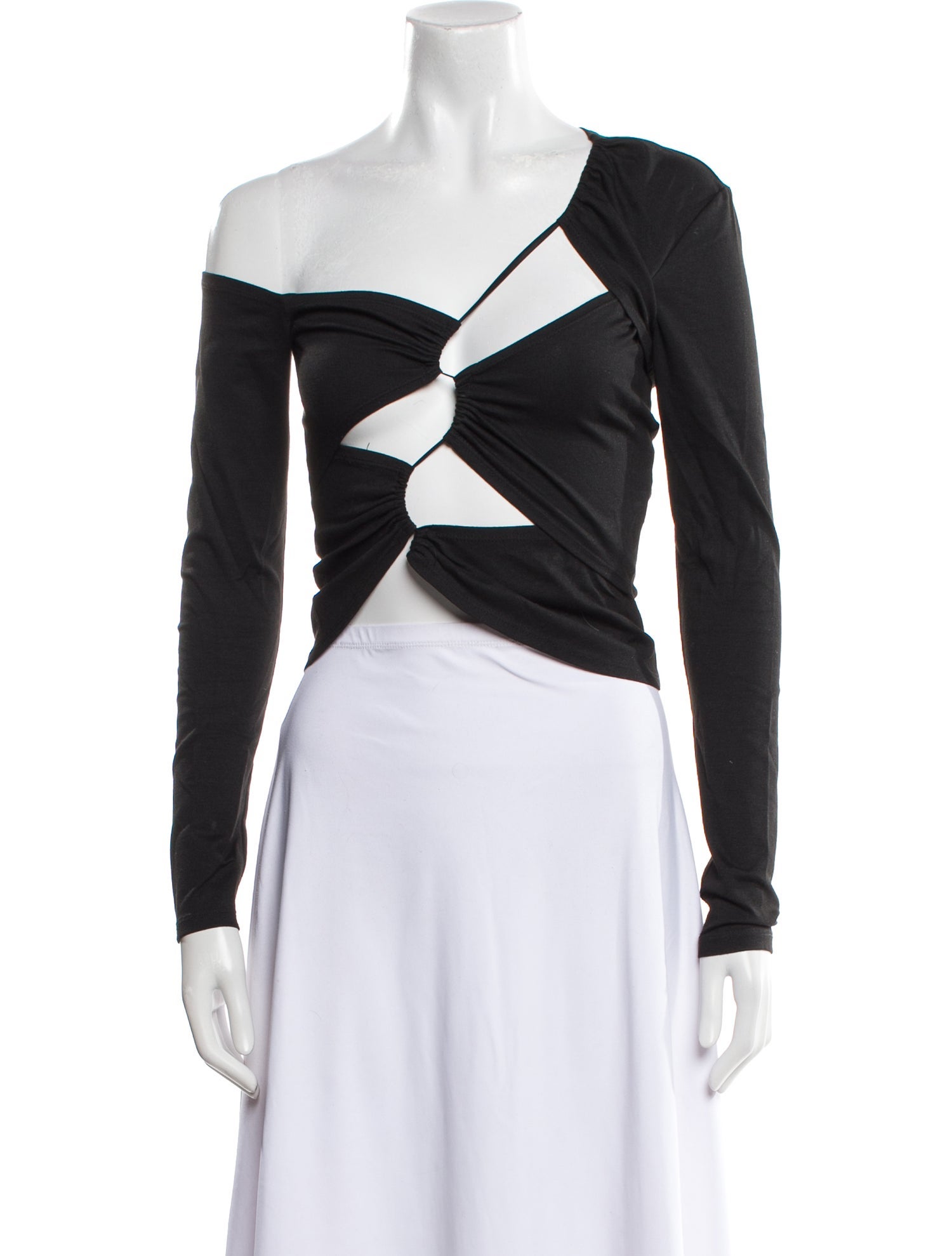 Sid Neigum One-Shoulder Long Sleeve Crop Top