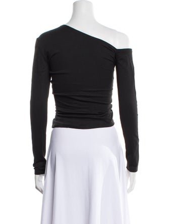 Sid Neigum One-Shoulder Long Sleeve Crop Top