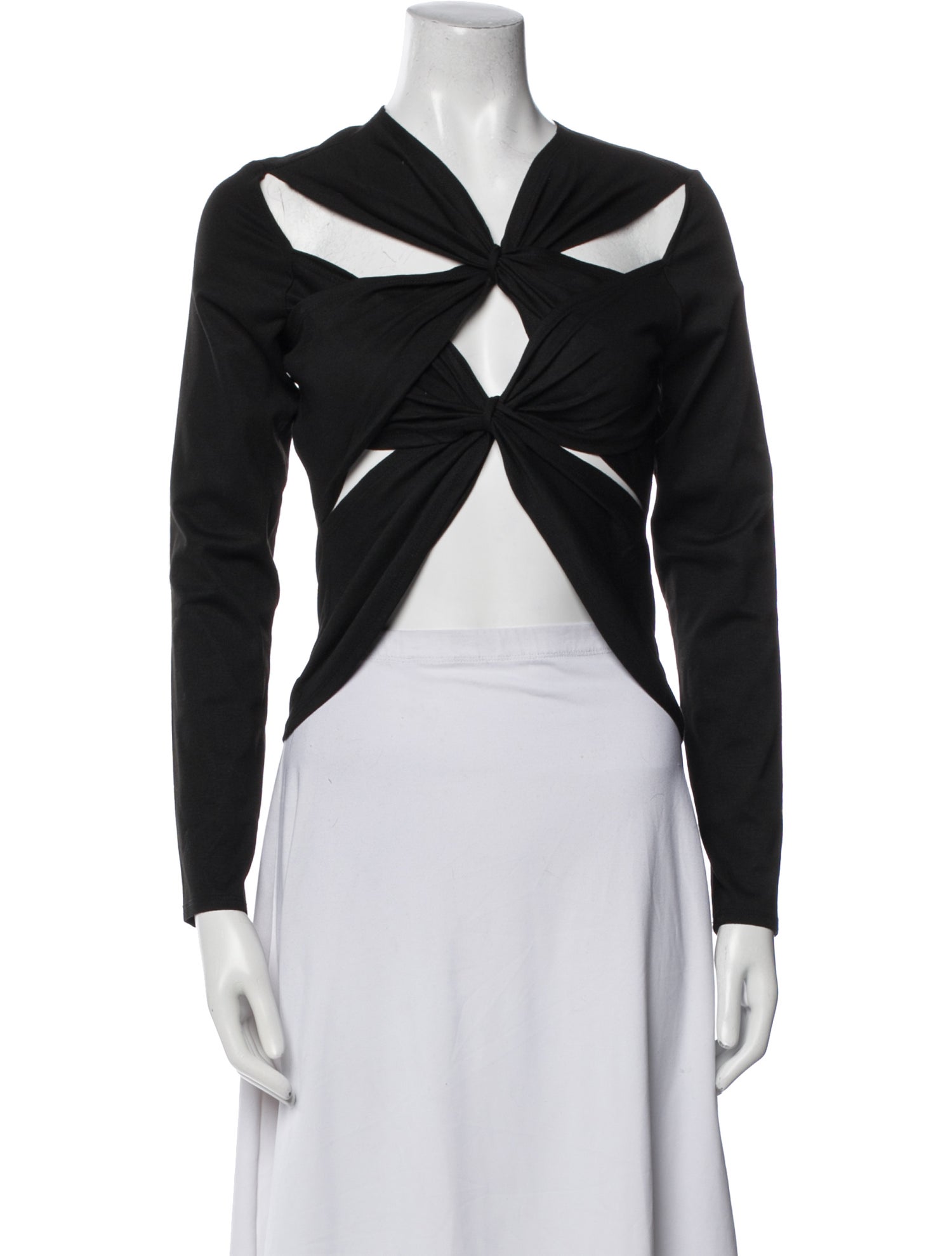 Sid Neigum V-Neck Long Sleeve Crop Top