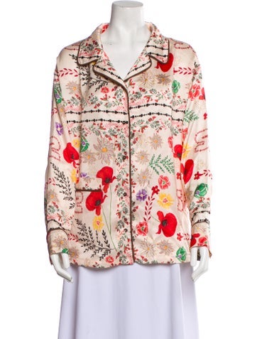 Siedrés Tops Floral Print Long Sleeve Button-Up Top L