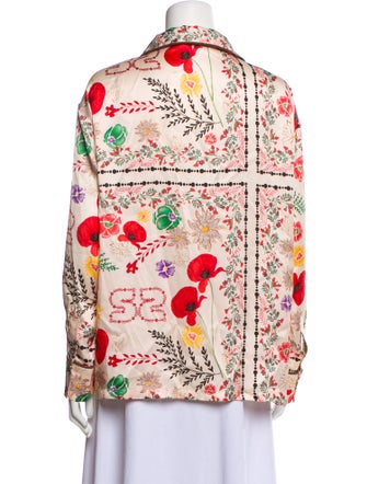 SIEDRÉS Floral Print Long Sleeve Button-Up Top