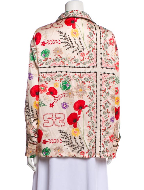 SIEDRÉS Floral Print Long Sleeve Button-Up Top