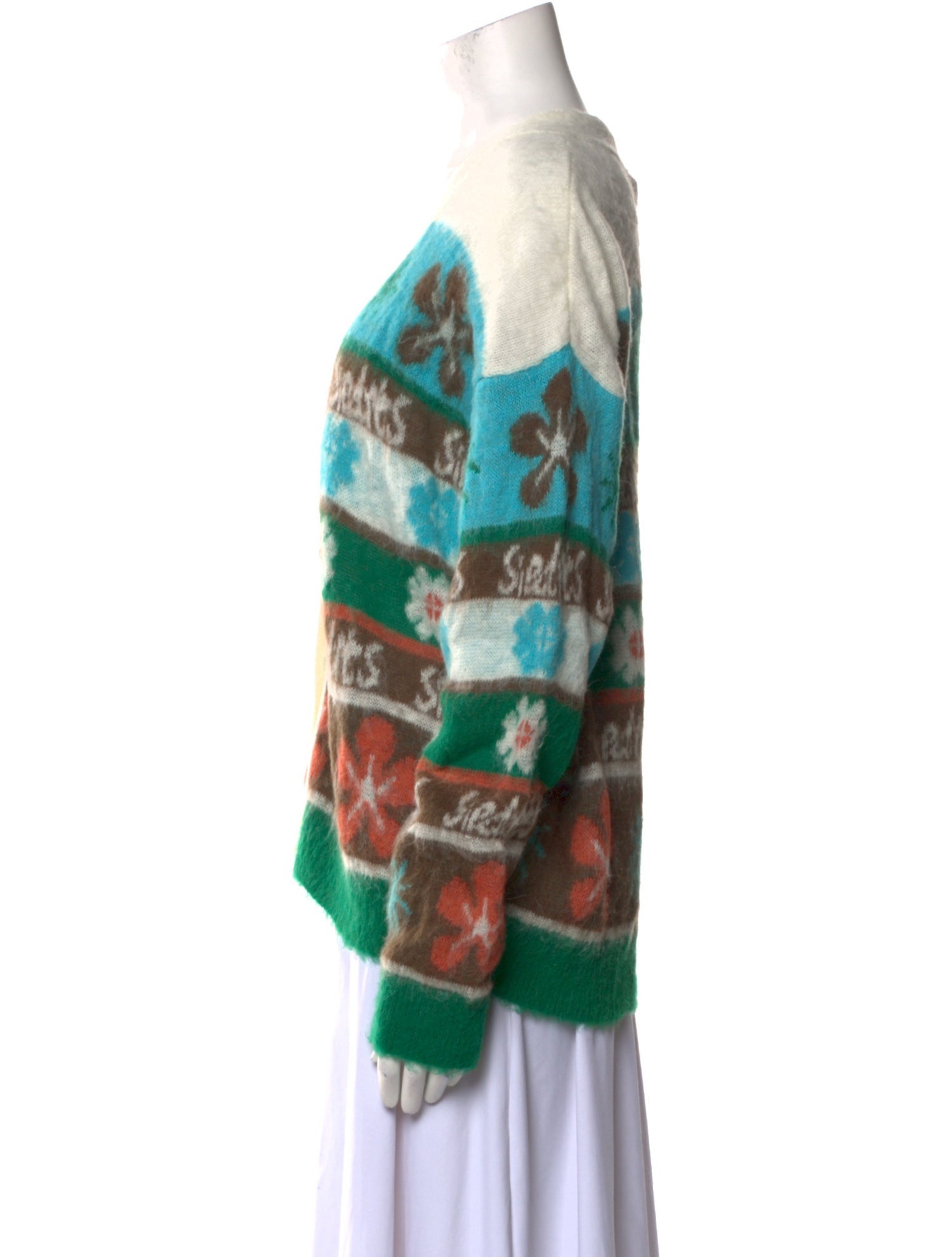 SIEDRÉS Floral Print V-Neck Sweater