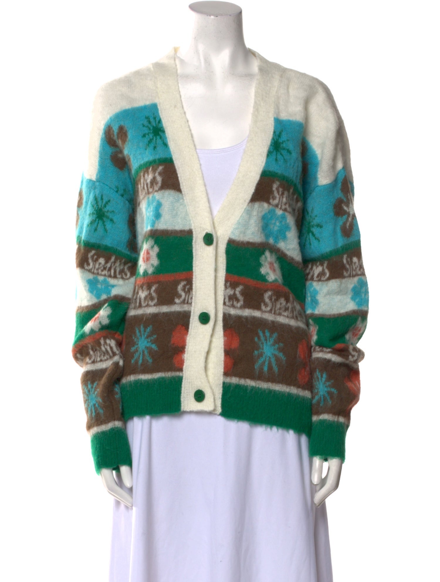 SIEDRÉS Floral Print V-Neck Sweater