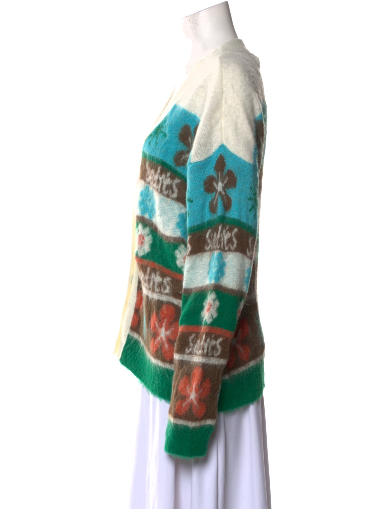 SIEDRÉS Floral Print V-Neck Sweater