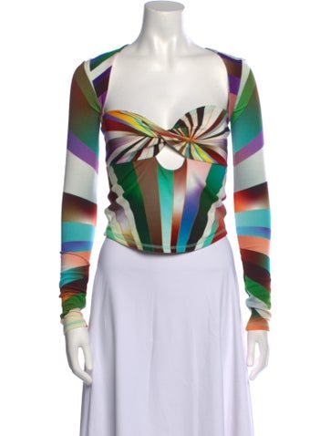 Siedrés Tops Striped Square Neckline Top S