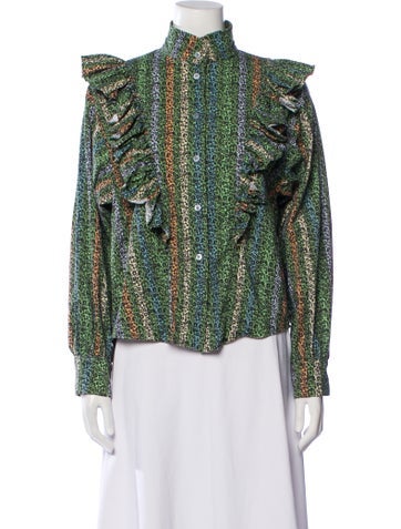 Siedrés Tops Printed Mock Neck Blouse S