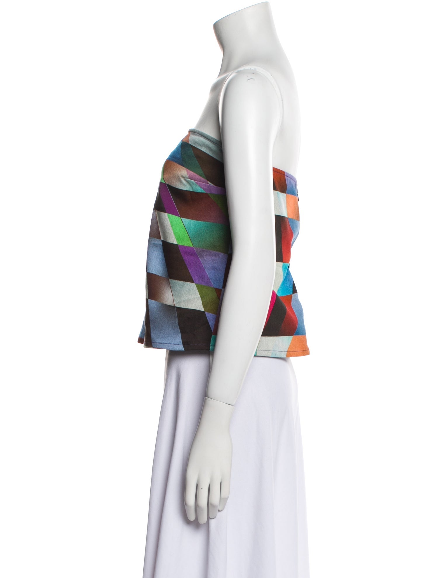 SIEDRÉS Plaid Print Strapless Crop Top
