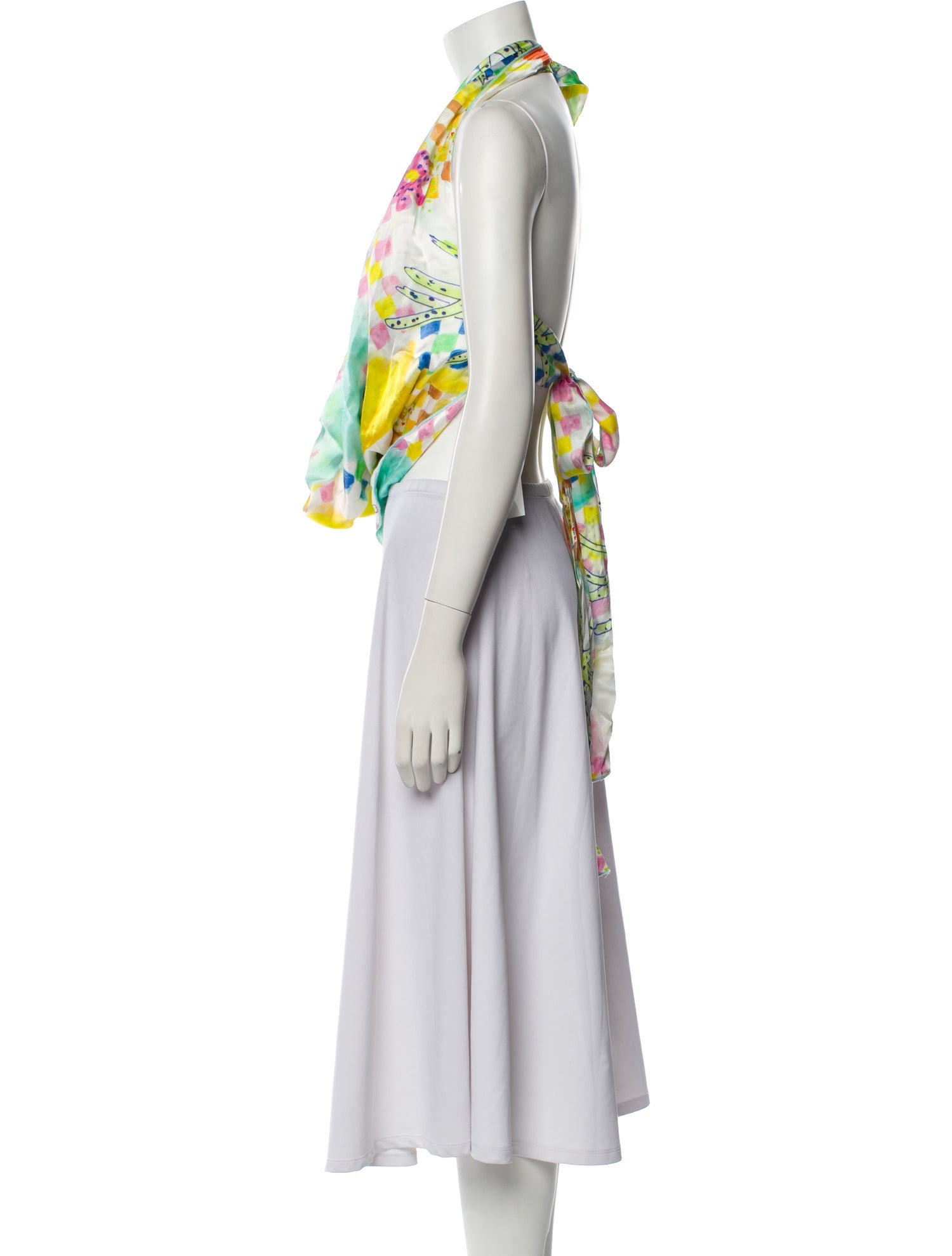 SIEDRÉS Printed Halterneck Crop Top