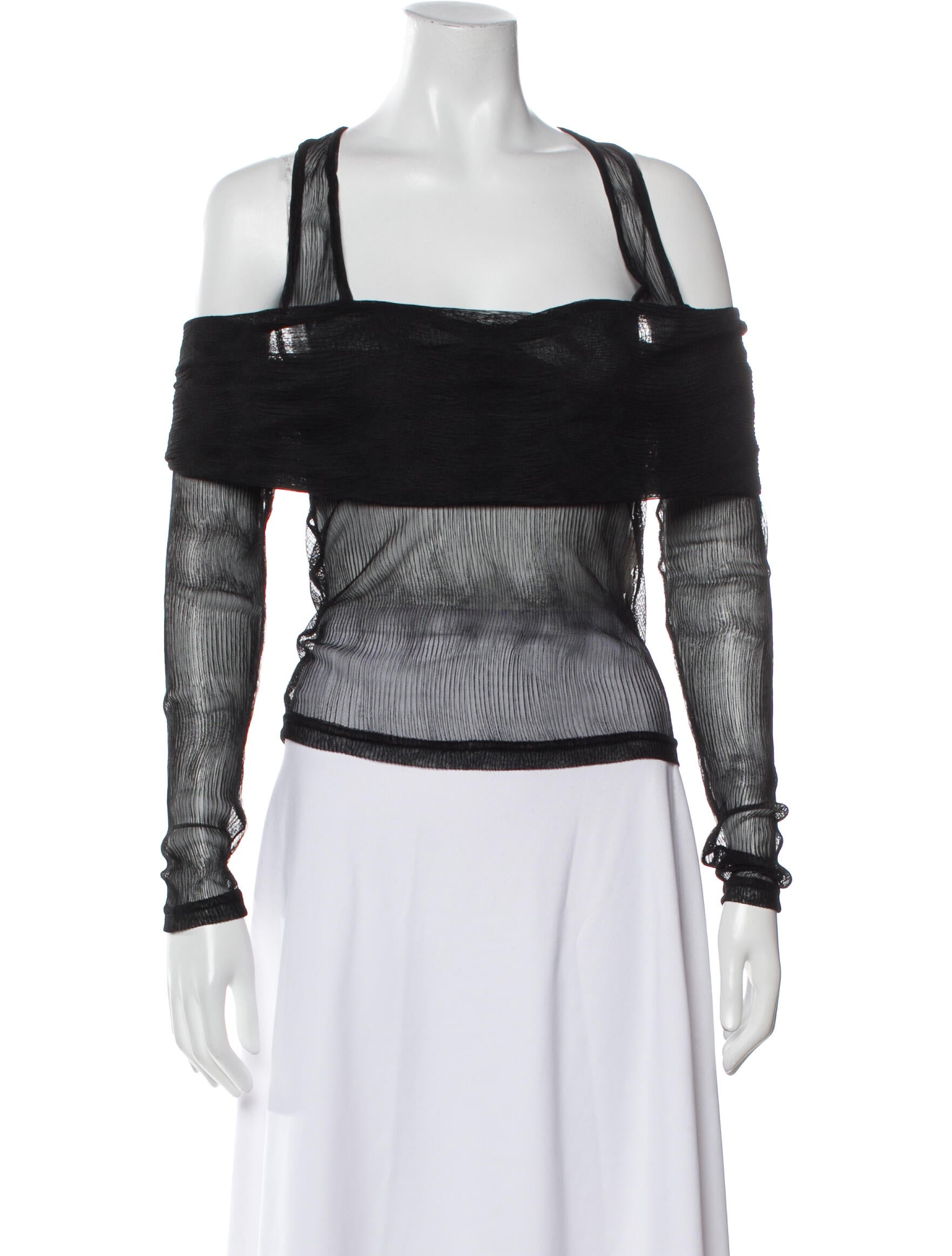 SIEDRÉS Square Neckline Long Sleeve Crop Top