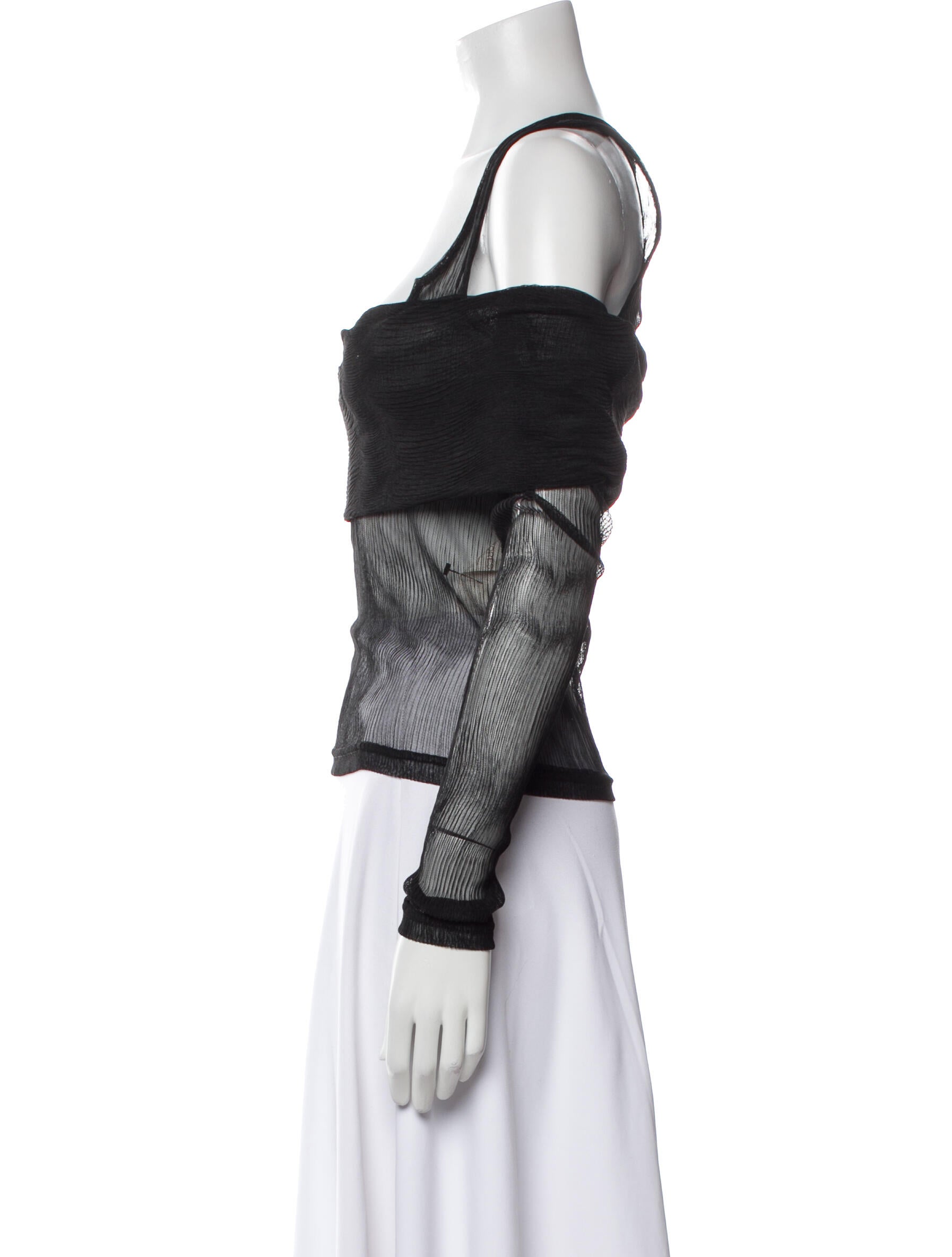 SIEDRÉS Square Neckline Long Sleeve Crop Top