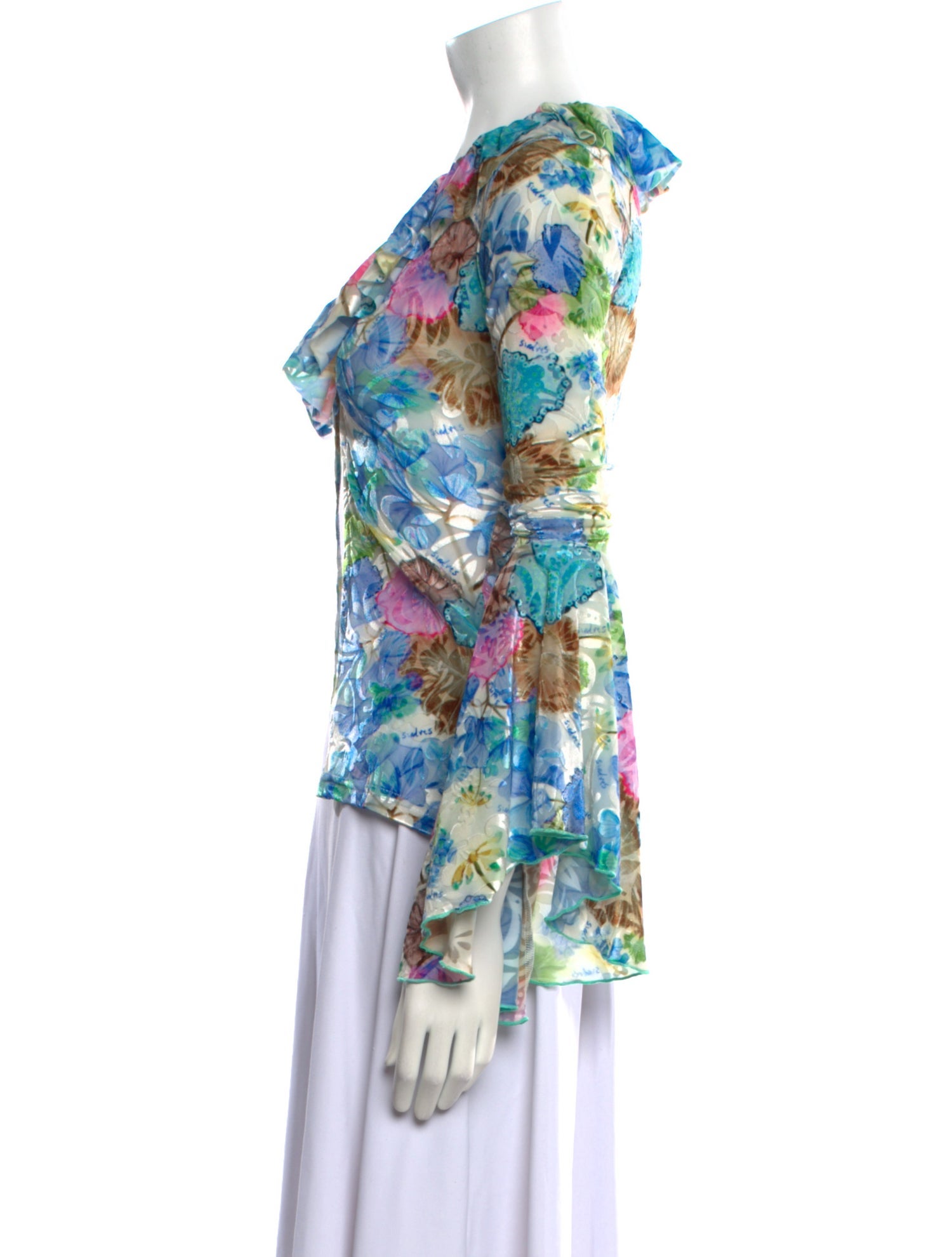 SIEDRÉS Floral Print V-Neck Blouse