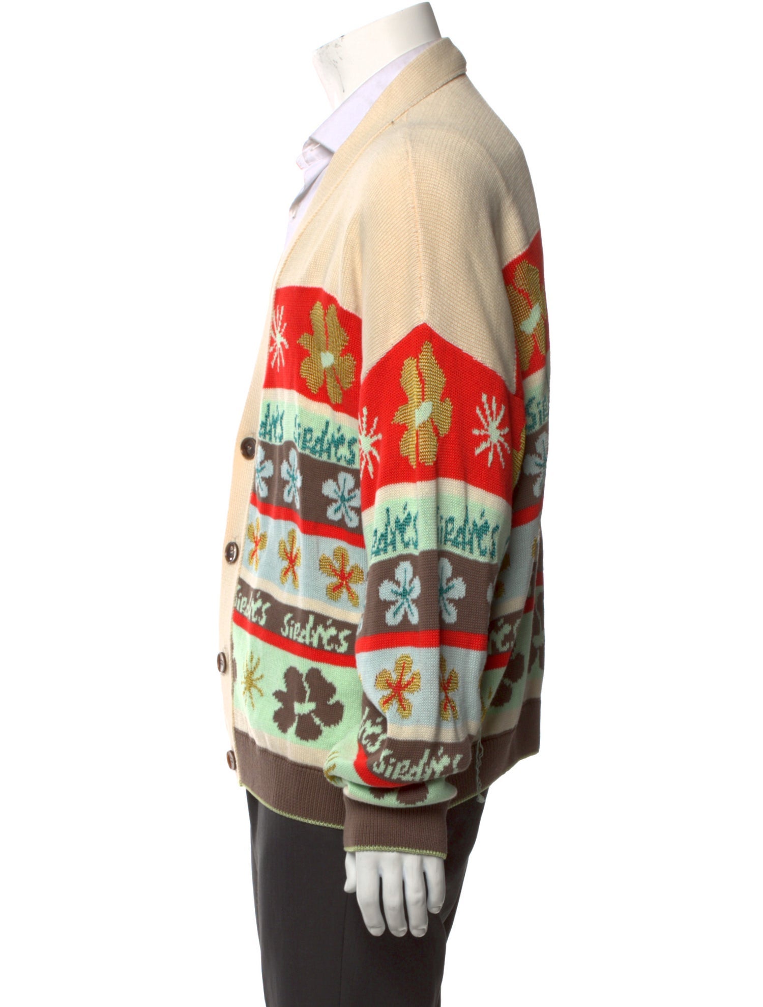 SIEDRÉS Printed V-Neck Cardigan