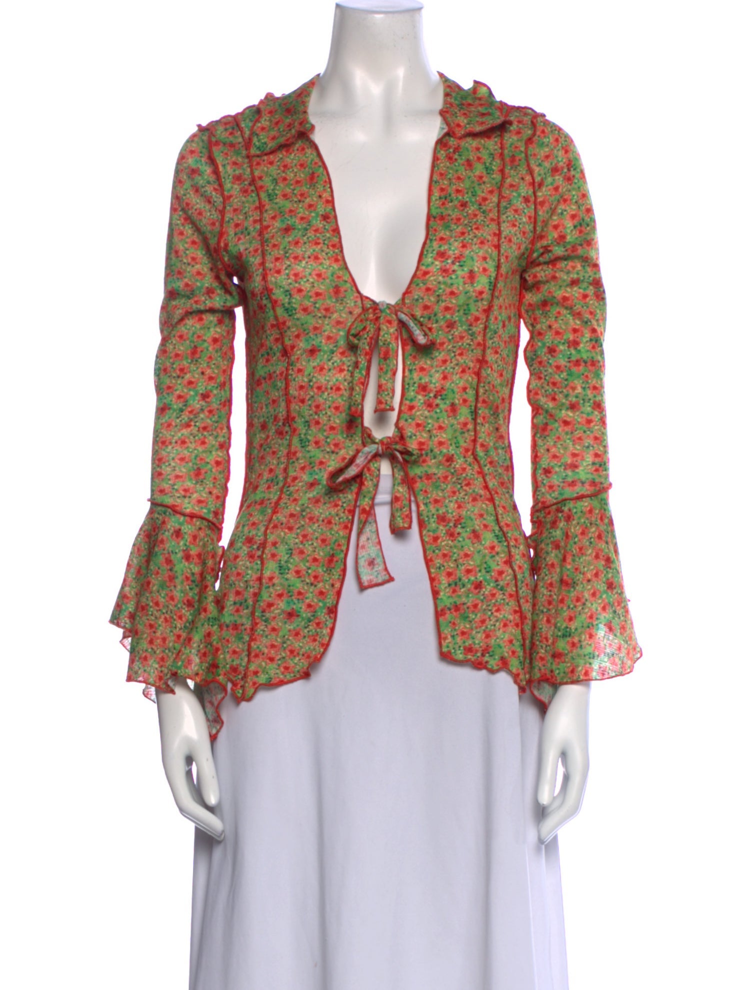 SIEDRÉS Floral Print V-Neck Blouse