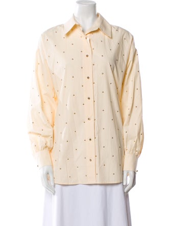 SIEDRÉS Printed Long Sleeve Button-Up Top