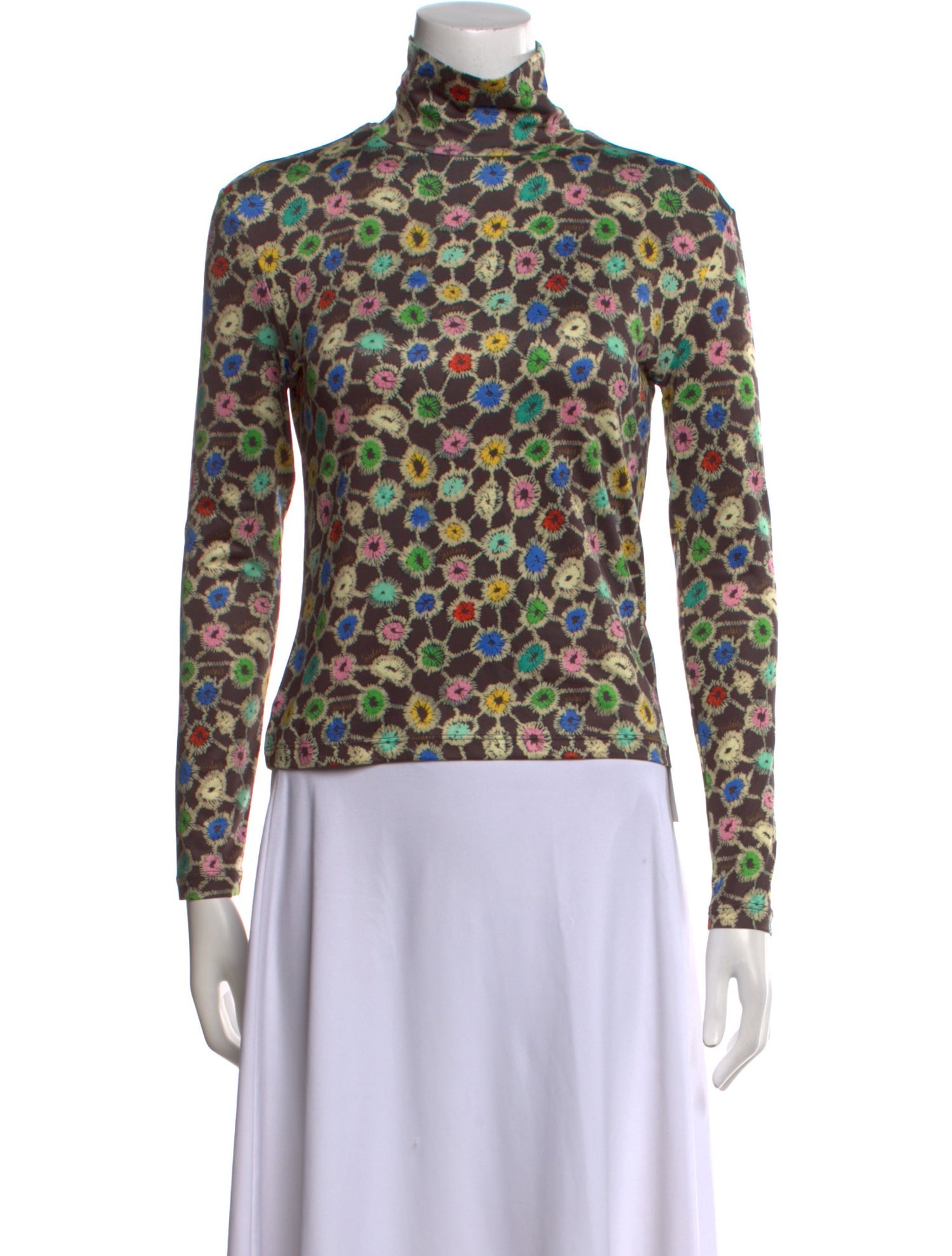 SIEDRÉS Floral Print Turtleneck Top