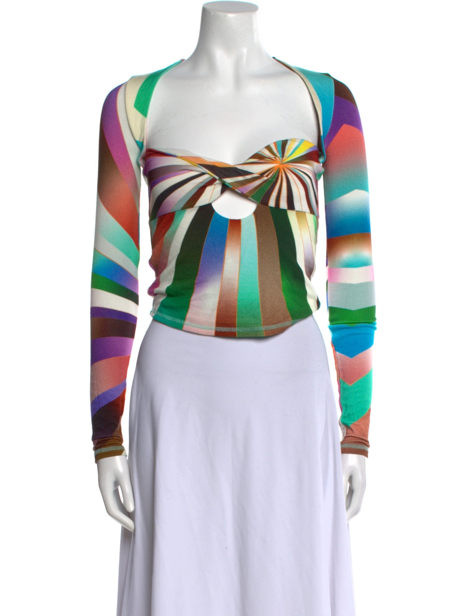 SIEDRÉS Striped Cowl Neck Crop Top w/ Tags