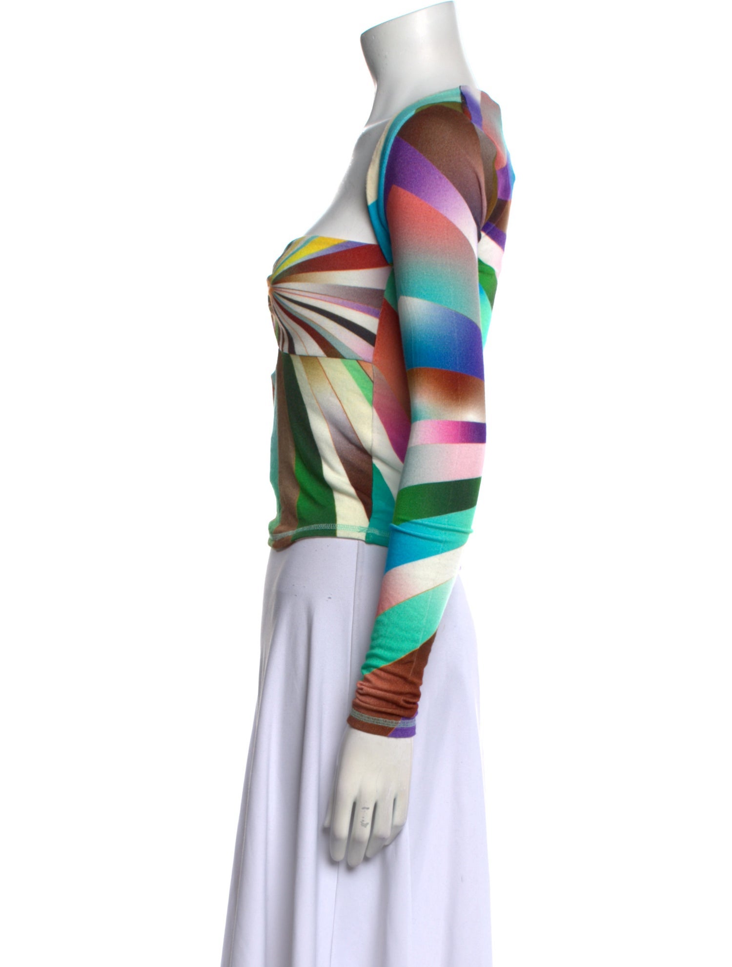 SIEDRÉS Striped Cowl Neck Crop Top w/ Tags