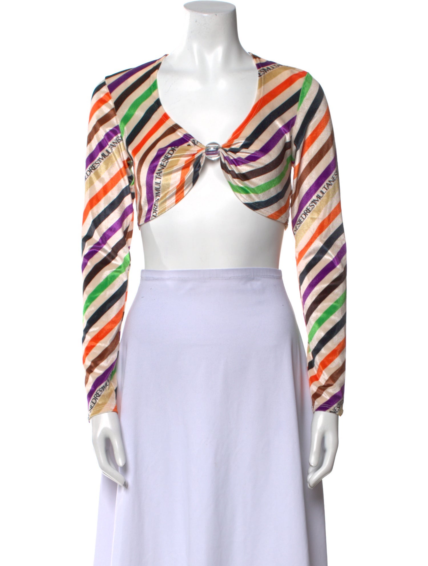 SIEDRÉS Striped V-Neck Crop Top w/ Tags