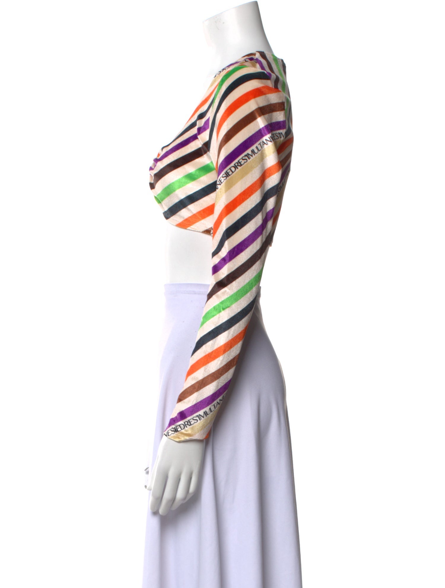 SIEDRÉS Striped V-Neck Crop Top w/ Tags