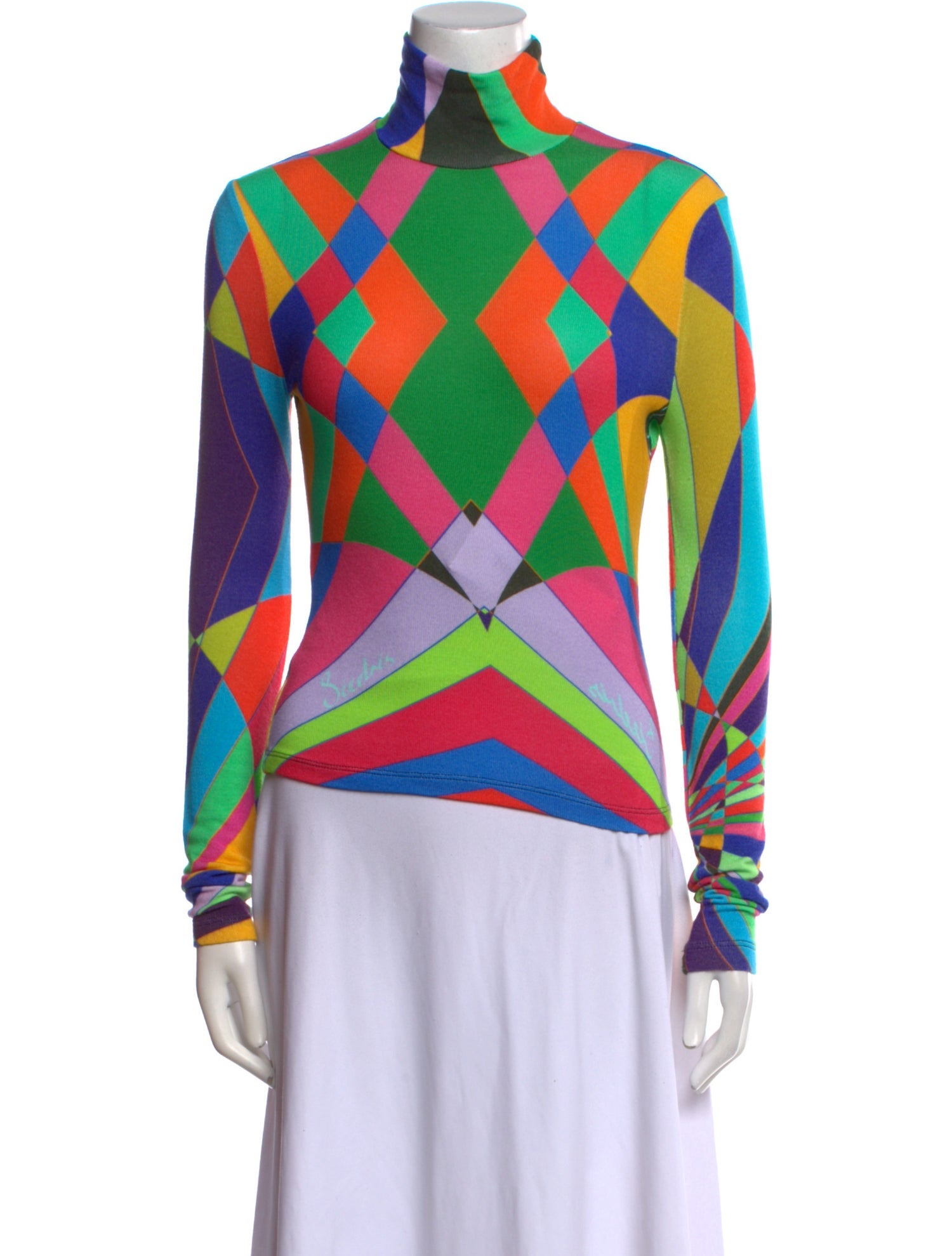 SIEDRÉS Printed Turtleneck Top