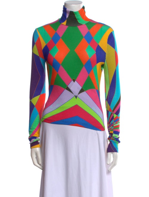 SIEDRÉS Printed Turtleneck Top