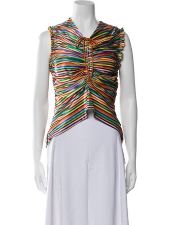 SIEDRÉS Striped V-Neck Top