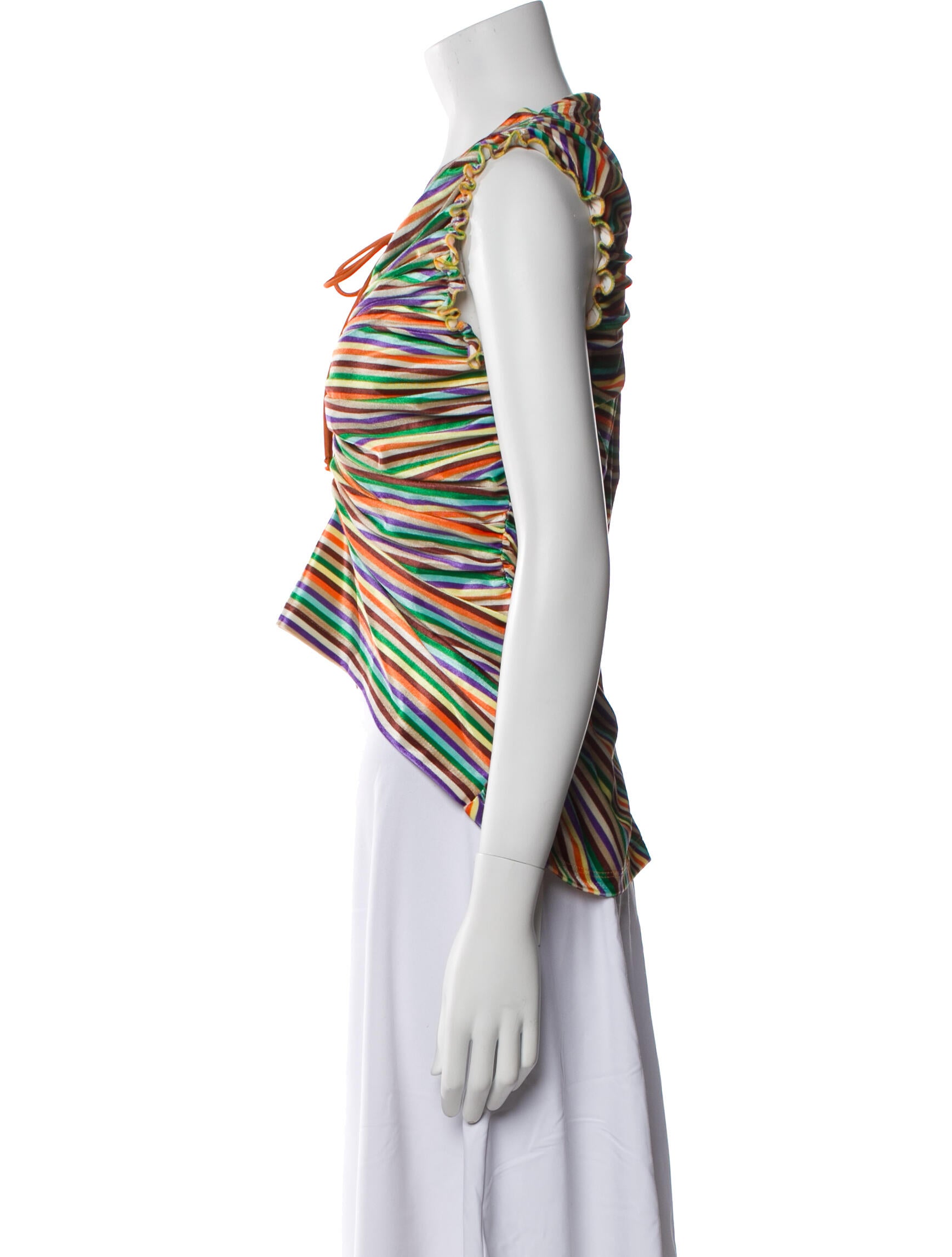 SIEDRÉS Striped V-Neck Top