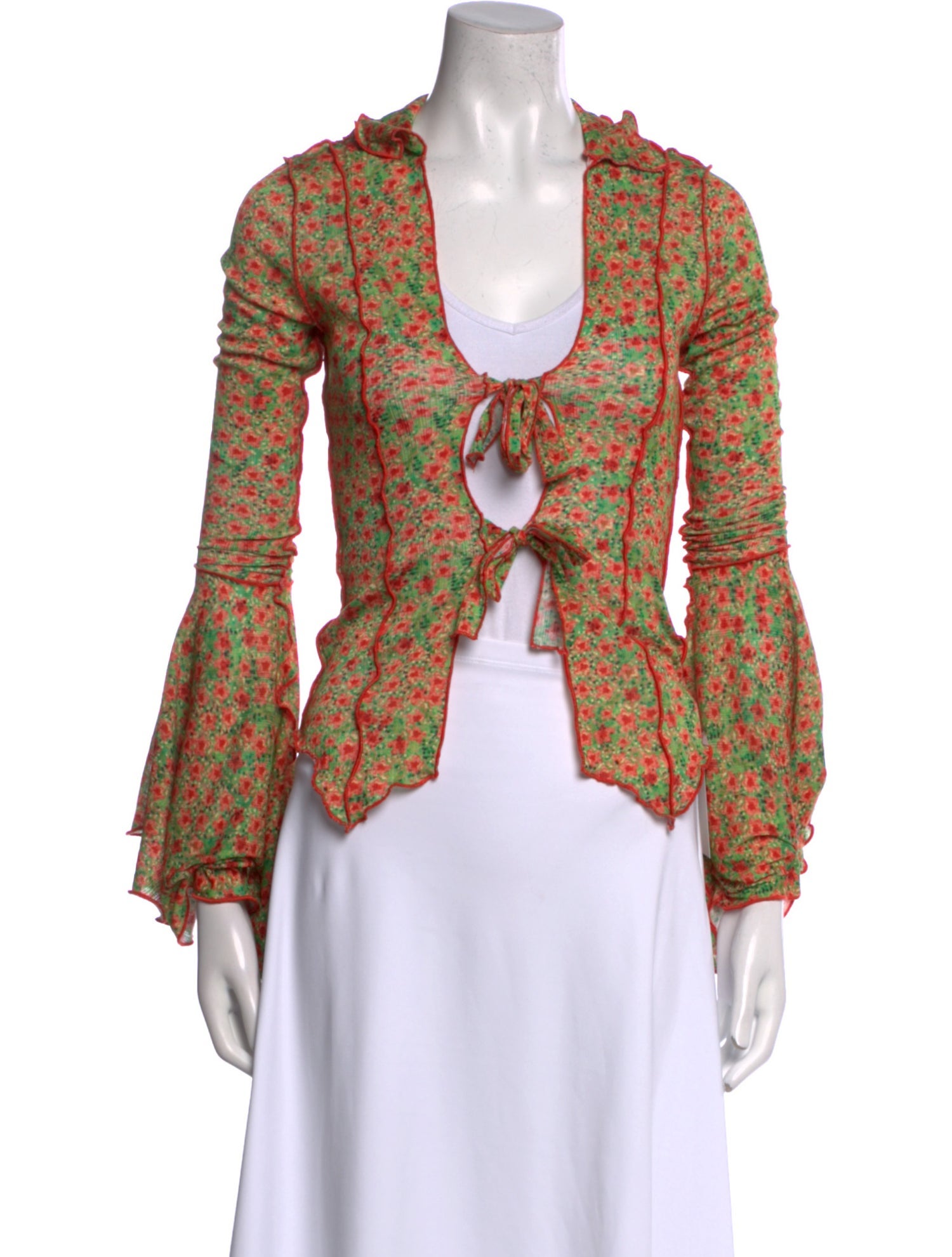 SIEDRÉS Floral Print V-Neck Crop Top w/ Tags