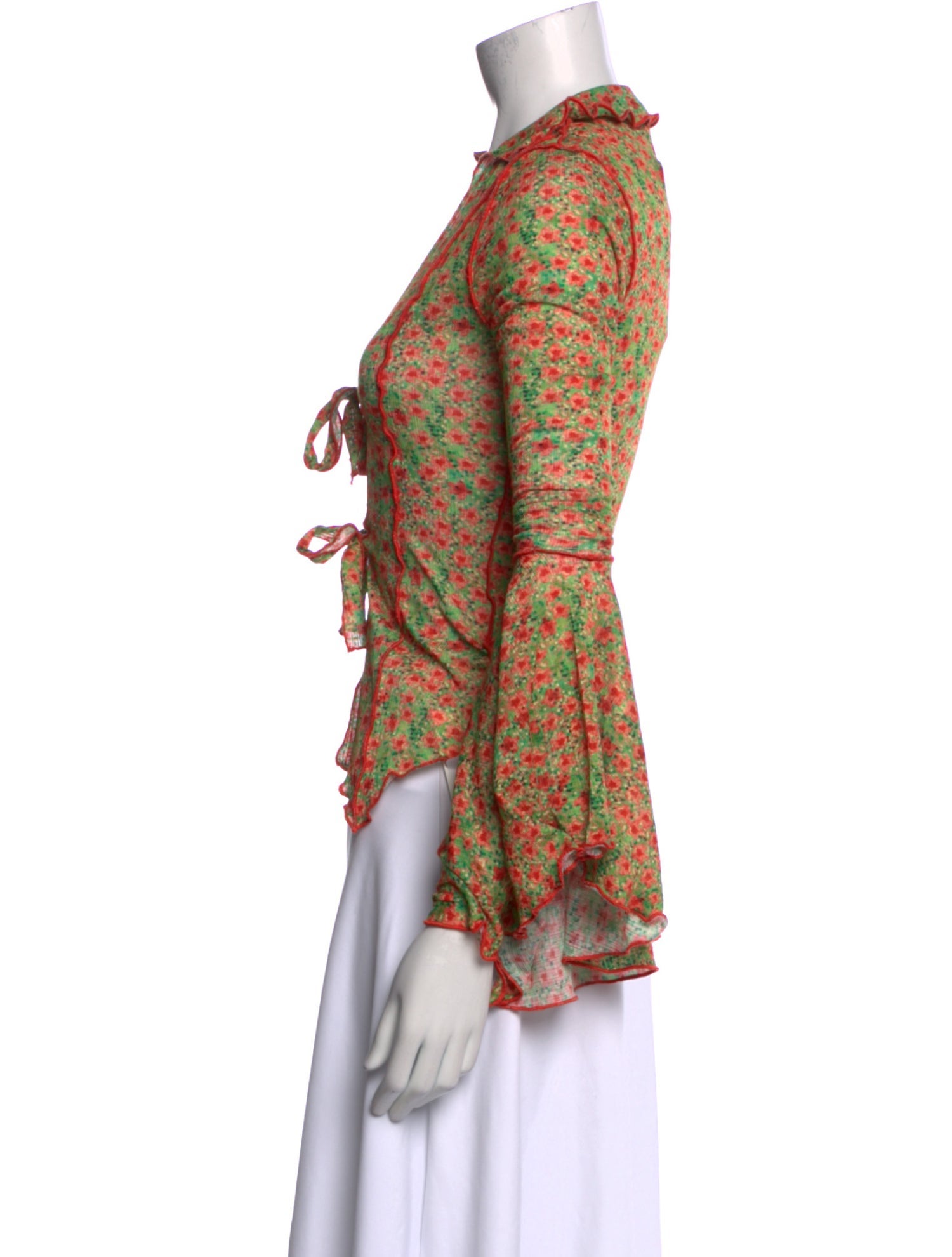 SIEDRÉS Floral Print V-Neck Crop Top w/ Tags