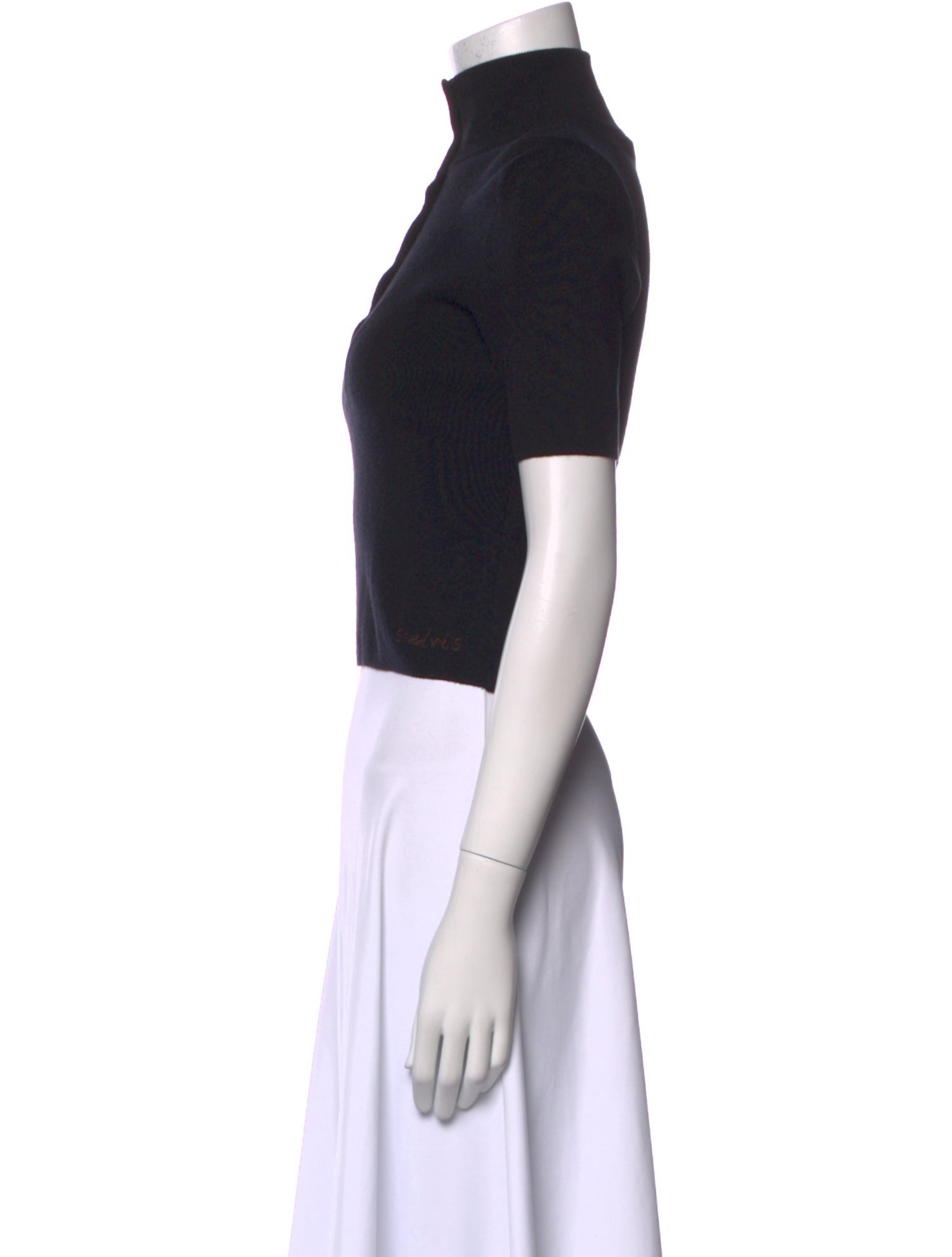 SIEDRÉS Mock Neck Short Sleeve Crop Top