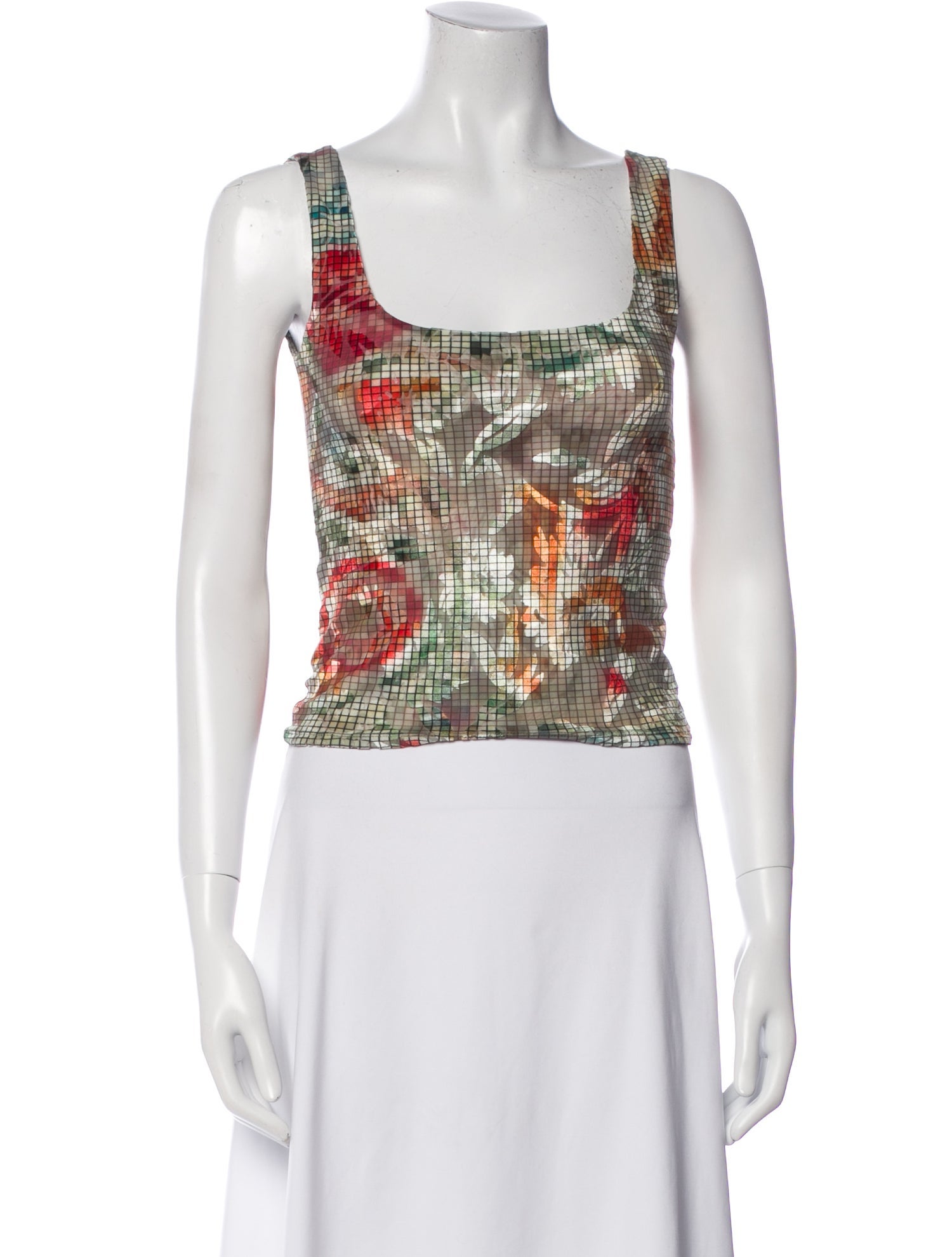 SIEDRÉS Printed Square Neckline Crop Top