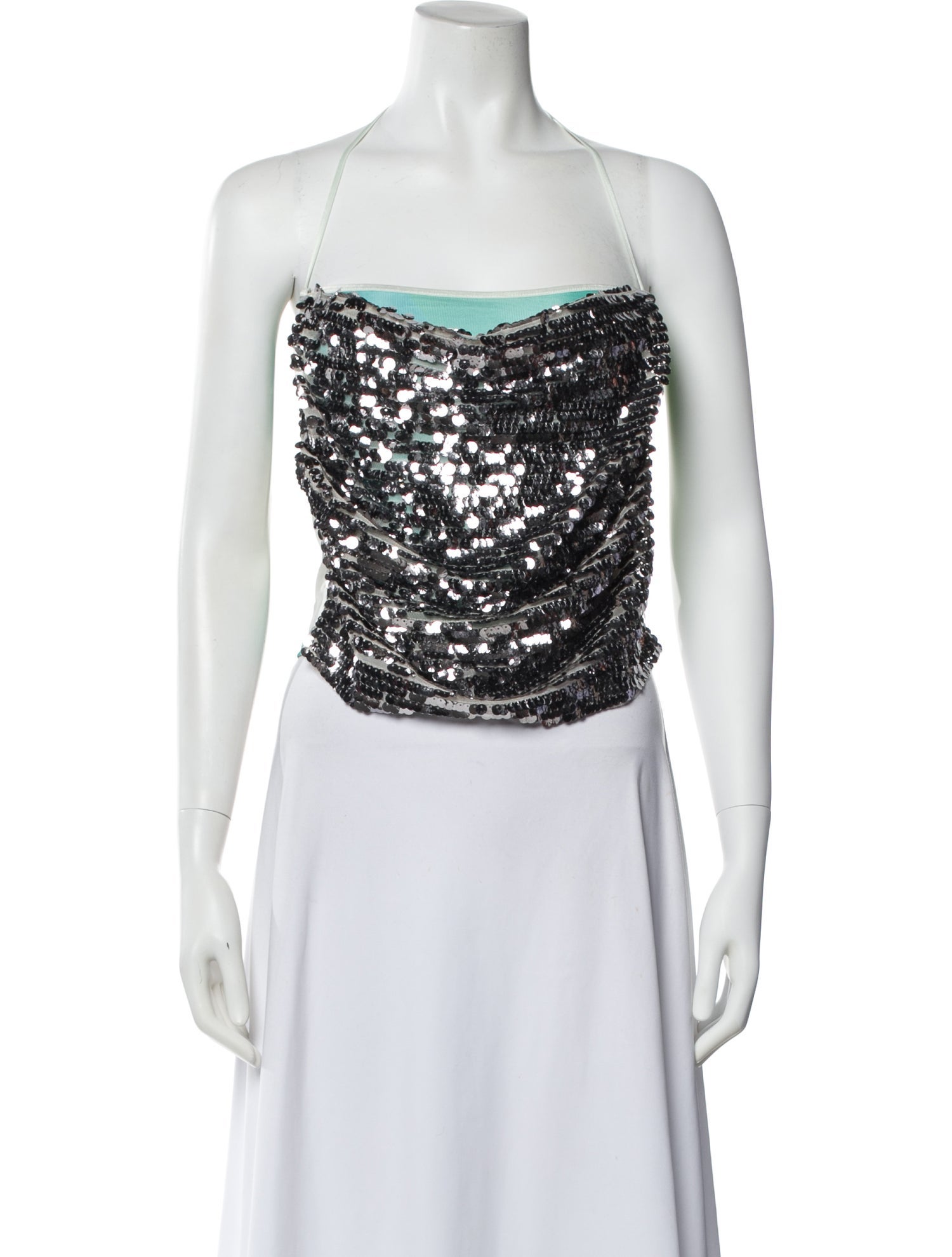 SIEDRÉS Patterned Halterneck Top w/ Tags