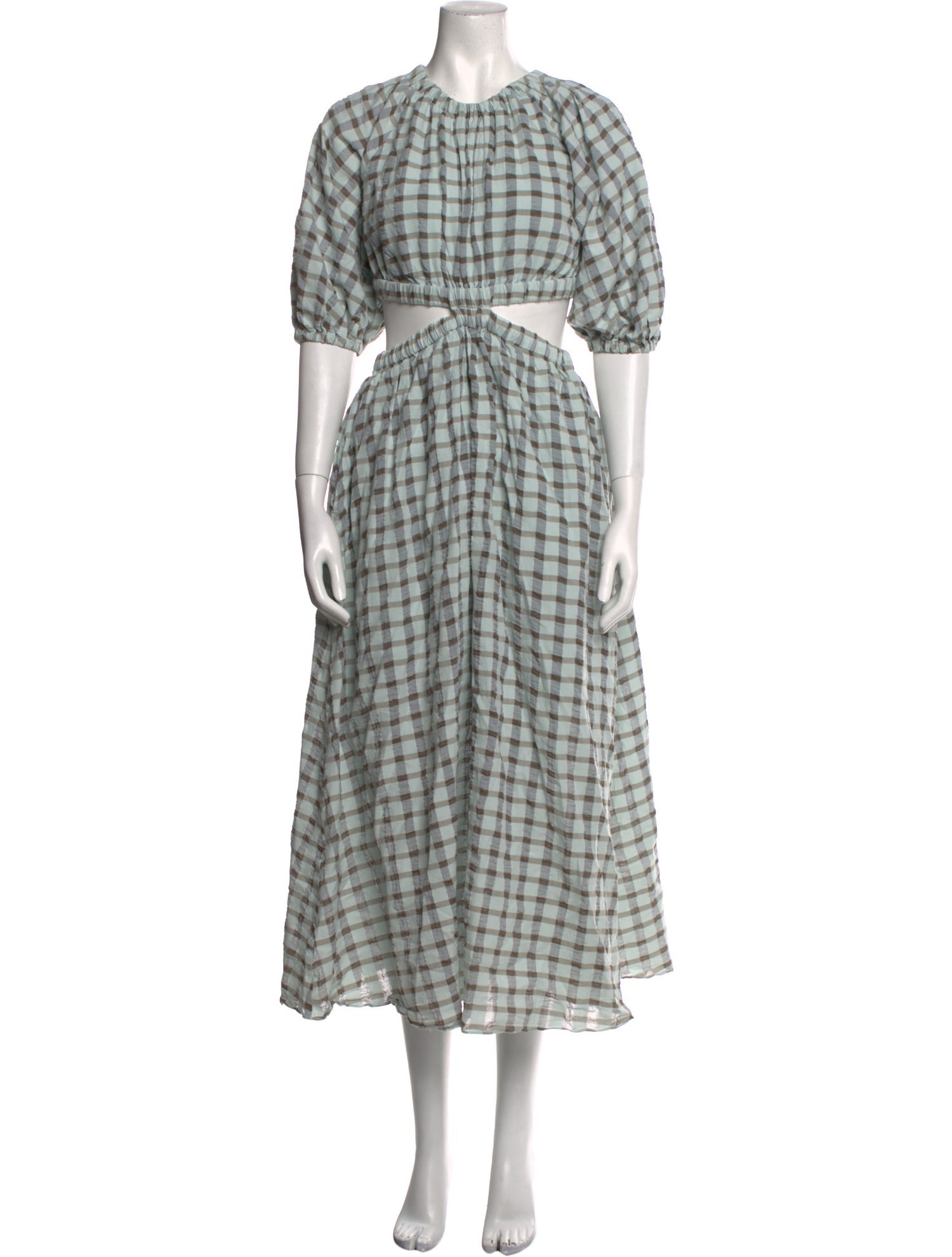 Significant Other Plaid Print Midi Length Dress