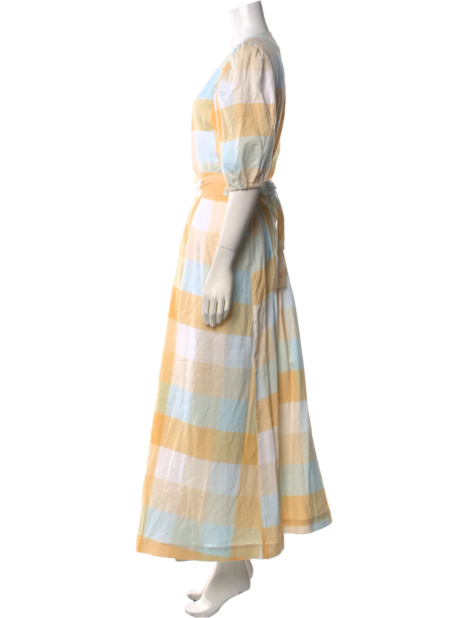 Significant Other Plaid Print Long Dress