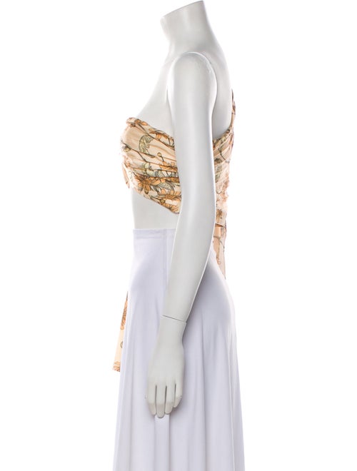 Significant Other Floral Print One-Shoulder Crop Top