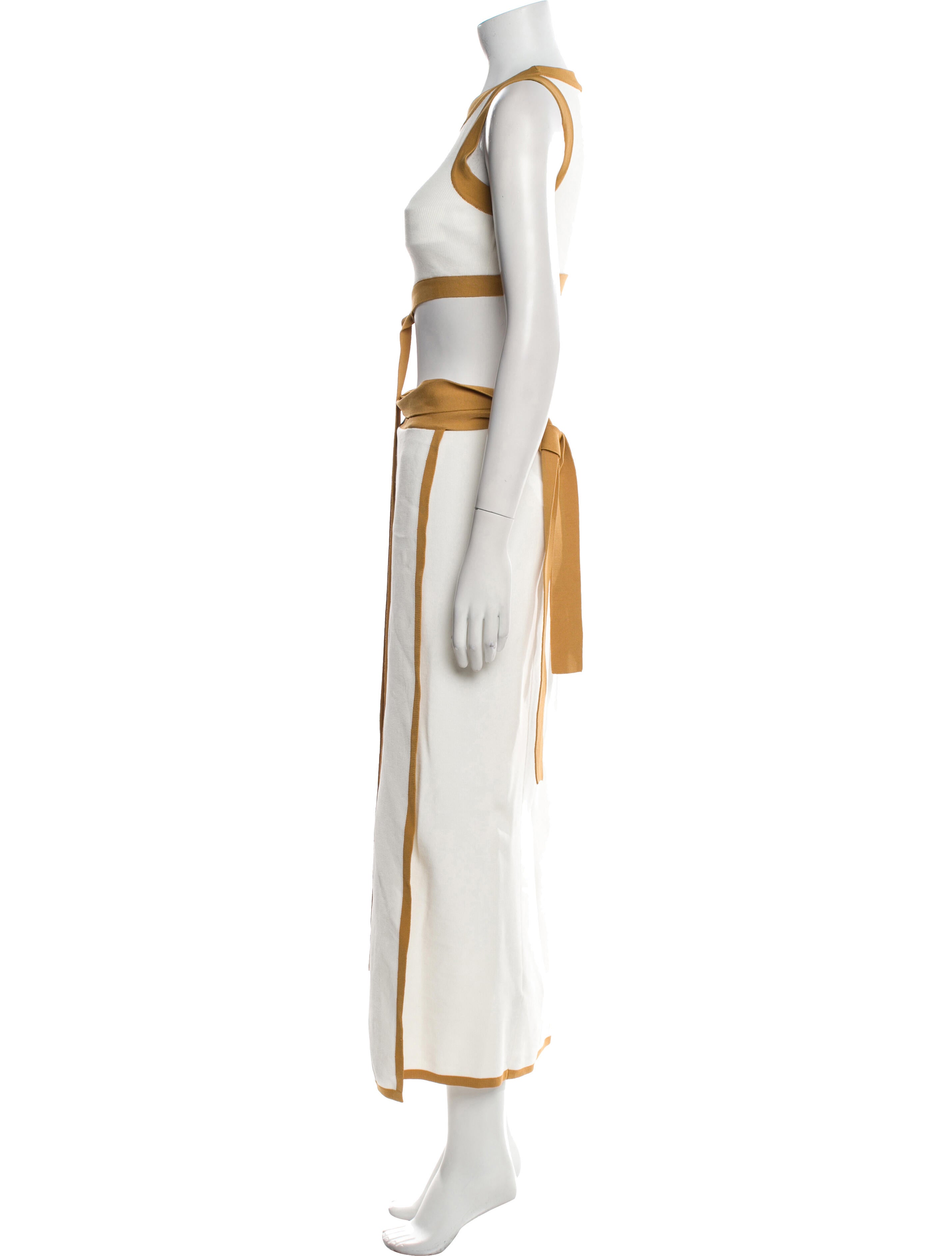 Significant Other Colorblock Pattern Cutout Accent Skirt Set