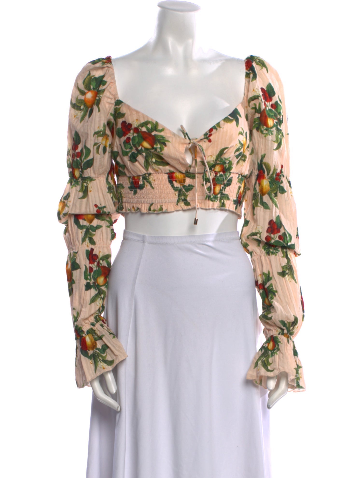 Significant Other Floral Print V-Neck Crop Top