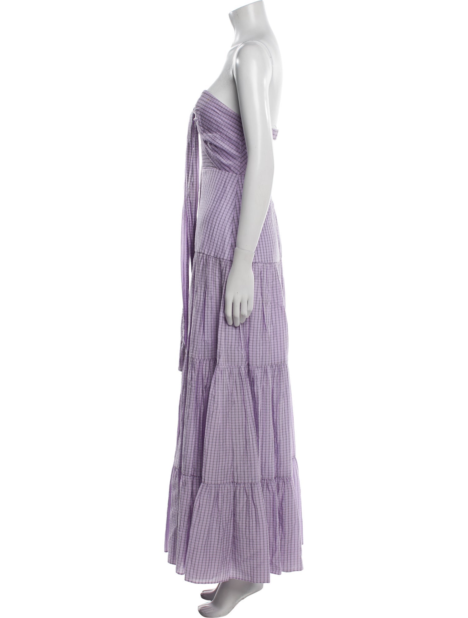 Significant Other Plaid Print Long Dress