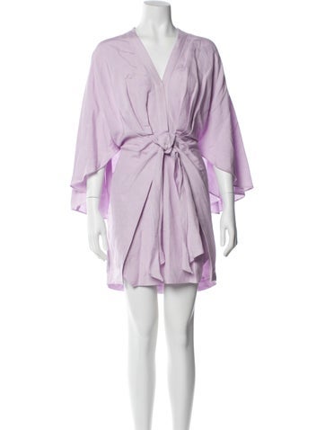 Pre-owned Significant Other V-neck Mini Dress In Purple