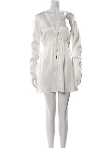 Pre-owned Significant Other Satin Mini Dress In White