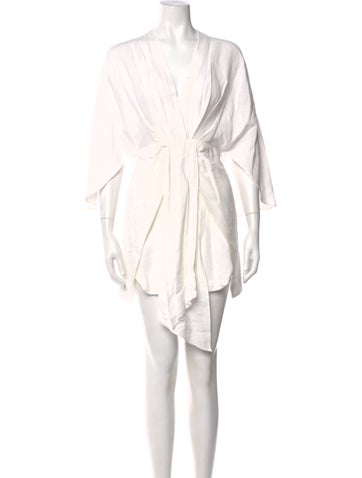 Pre-owned Significant Other V-neck Mini Dress In Neutral