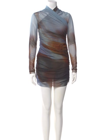 Pre-owned Significant Other Mesh Mini Dress In Blue